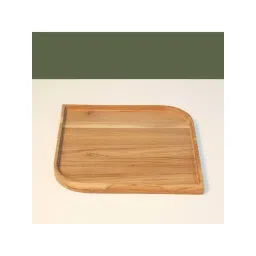 ICRAFT Folio Brown Teak Wood Square Platter-picture-36