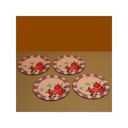 ICRAFT Lilac Haze Series Purple & Beige Mdf Round Trivet - Set of 4-picture-38