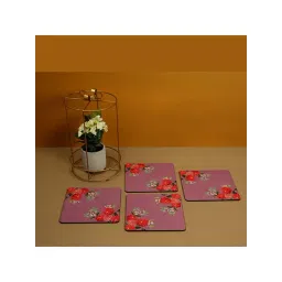 ICRAFT Lilac Haze Series Purple & Beige Mdf Trivet - Set of 4-picture-17