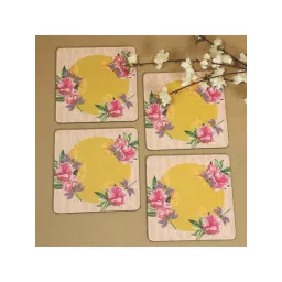 ICRAFT Mello Series Mustard Mdf Trivet - Set of 4-picture-47