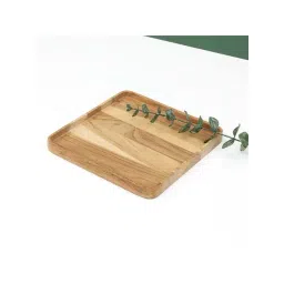 ICRAFT Quad Brown Teak Wood Square Platter-picture-35