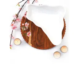 ICraft White Marble Aakaar Platter - Set of 1-picture-39