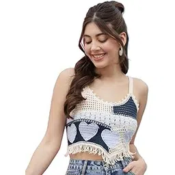 icw Women Smock Summer Sleeveless Boho Crochet Knit Crop Cami Tank Top 115-picture-21