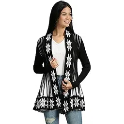 icw Women's Knitted Stretchable Cardigan Front-Open Full Sleeve Winter Long Shrug Jacket (ONE Size FIT to 32-38 INCH Bust)-picture-31