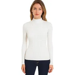 icw Women's Ribbed Cable Knit High-Neck Sweater DN61556-picture-28