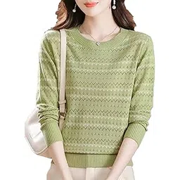 icw Women's Ribbed Knitted Long Sleeve Round Neck Strped Top T-Shirt DN126-picture-24