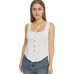 icw Women's Women's Ribbed Knit Button Front Tank Top – Sleeveless Square Neck Camisole DN79033-picture-29