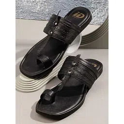 ID Men's Black Toe Ring Sandals-picture-30