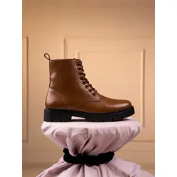 ID Women's Tan Derby Boots-picture-11