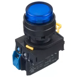 IDEC Industrial Pushbutton Switches PB SWITCH, SPST-NO, 24VAC, SCREW, BLUE, YW1L-M2E10Q4S image 1