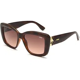 idee 100% UV protected sunglasses for Women with Shiny Dark Brown Demi Polycarbonate frame | Size - Large with Browncolored lens-picture-49
