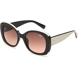 idee sunglasses| 100% UV protected | Gradient | Full Rim | Oval | Women | Large | Shiny Dark Brown-Shiny White Polycarbonate Frame | Brown Gradient Polycarbonate Lens-picture-45
