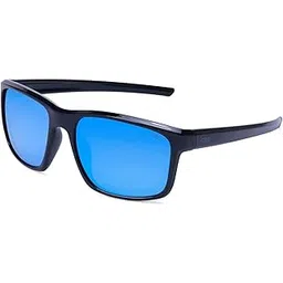 idee sunglasses| 100% UV protected | Solid | Full Rim | Rectangular | Men | Large | Shiny Black Polycarbonate Frame | Icy Blue Revo-Smoke Polycarbonate Lens-picture-39