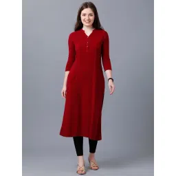 Identiti Maroon Slim Fit A Line Kurta-picture-19