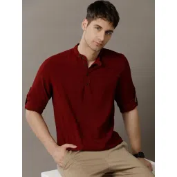 Identiti Maroon Slim Fit Shirt-picture-14