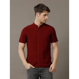 Identiti Maroon Slim Fit Shirt-picture-12