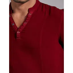 Identiti Maroon Slim fit Shirts image 4