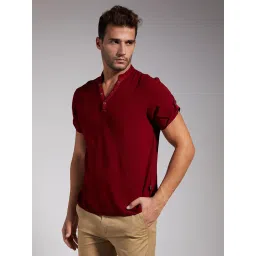 Identiti Maroon Slim fit Shirts image 3