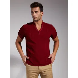 Identiti Maroon Slim fit Shirts image 1