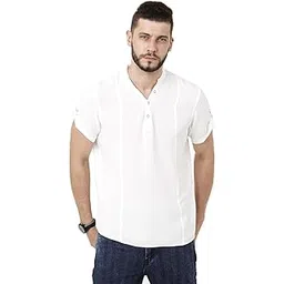identiti Men's Cotton Solid Full Sleeve Slim Fit Shirt with Mandarin Collar-picture-50