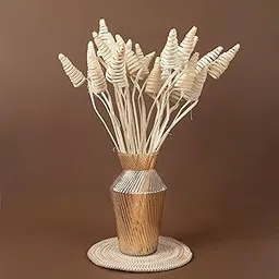 IDIKA Living Dried Cane Cone Pods |Set of 5 Sticks| Natural Textured Pods for Rustic & Boho Decor | Perfect for Vases, Wreaths & DIY Floral Arrangements | Lightweight, Durable & Long-Lasting(Natural)-picture-12