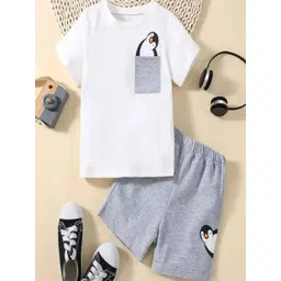 IESHNE Lifestyle Kids-Unisex White Cotton Blend Printed Clothing Set-picture-41