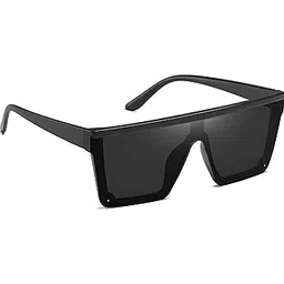 iflash Oversized Flat Top Square Polarized Sunglasses Womens Mens Trendy Visor Shades Uv400, Black-picture-29