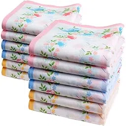 ignoto Women's Fashionable Cotton Multicolor Handkerchiefs with colorful stripes || Hankies for Women/Girls-picture-31