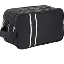 ignpion Travel Toiletry Wash Bag Dry & Wet Separation Gym Shaving Organiser Bag with 3 Compartments, Black, One Size-picture-53