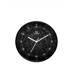 IIK COLLECTION Black & Grey Printed Round Contemporary Wall Clock-picture-31