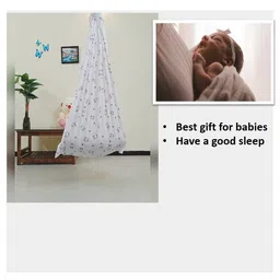 ikaa IKKA RABBIT PRINT BABY CRADLE(THOTIL) PURE COTTON 50 INC X 60 INCH image 5