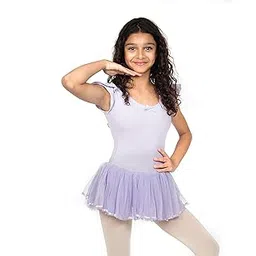 IKAANYA Girls Cap Sleeves Leotard Dress - Ideal for Ballet, Dance, Performance, Stage wear, Party, Dress up Ages (3-12)-picture-14
