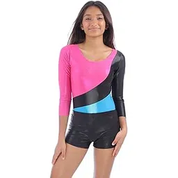 IKAANYA Girls or Women Full Sleeves Rhinestones Leotard - Ideal for Gymnastics, Dance, Yoga, Acrobatics or Performance (Toddlers, Kids, Adults)-picture-13