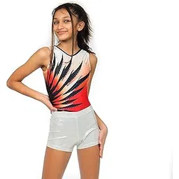 IKAANYA Girls/Women Combo - Sleeveless Leotard and matching shorts - Ideal for Gymnastics, Dance, Yoga, Acrobatics or Performance (Toddlers, Kids, Adults)-picture-17