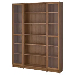 ikea billy / oxberg Bookcase combination w glass doors, brown walnut effect, 160x202 cm-picture-16