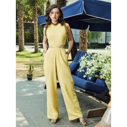 iki chic High Neck Cut-Out Basic Pure Cotton Jumpsuit-picture-23