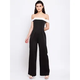iki chic Women Black & White Solid Basic Jumpsuit-picture-22