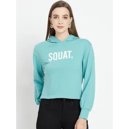 iki chic Women Blue Printed Hooded Sweatshirt-picture-11