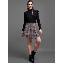 iki chic Women Checked A-Line Mini Skirts-picture-10