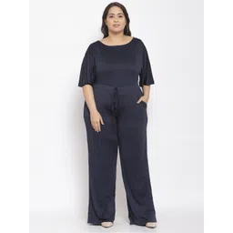 Iki Chic Women Navy Blue Plus Size Wide Leg Jumpsuit-picture-33