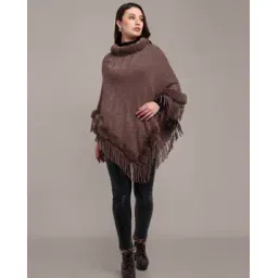 iki chic Women Ribbed Poncho with Tassels-picture-53