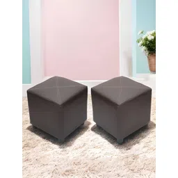 Ikiriya 2-Pcs Brown Wooden Square Ottomans-picture-19
