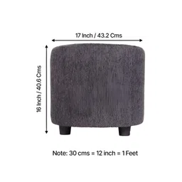 Ikiriya 2-Pcs Grey Wooden Round Ottomans image 2