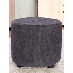 Ikiriya 2-Pcs Grey Wooden Round Ottomans image 5