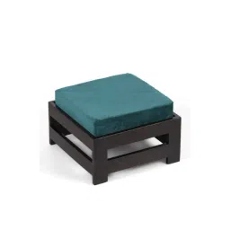 Ikiriya Amber Solid Blue & Dark Brown Wood Stool Mahogany Finish-picture-26