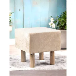Ikiriya Beige Sparkling Wooden Square Ottomans-picture-19