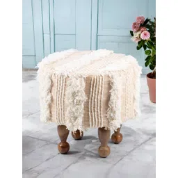 Ikiriya Beige Wooden Round Ottomans-picture-21