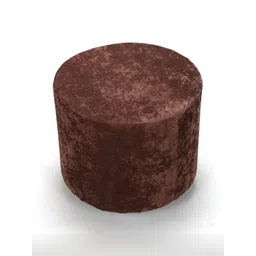 Ikiriya Brown Lisbon Wooden Cylindrical Pouffe Ottoman image 3