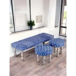 Ikiriya Cairo Indigo Sheesham Wood Mid Century Bench Set-picture-12
