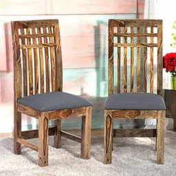 ikiriya Columbus Solid Wood Dining Chair set of 2 in Teak Finish-picture-17
